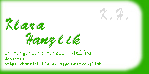 klara hanzlik business card